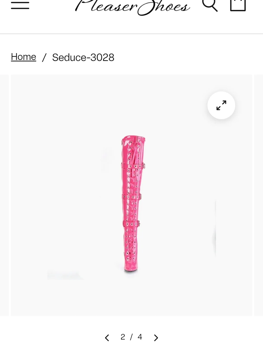 Seduce Patent Over-the-Knee Lace-Up Boots in Hot Pink - Picture 5 of 11